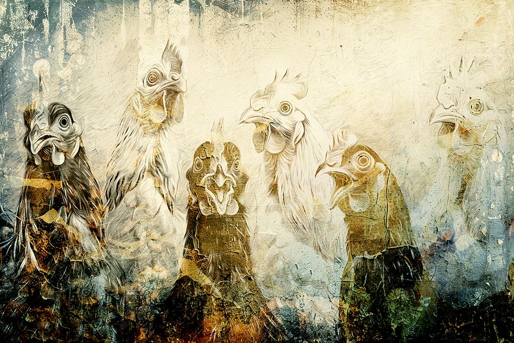 Chicken Funny Illustration Art 01 art print by Rafal Kulik for $57.95 CAD