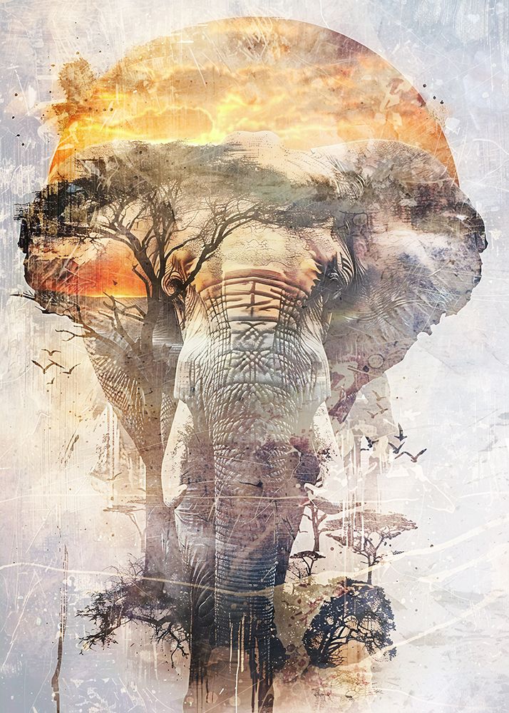 Elephant Africa Wild Animal Vintage Illustration Art 03 art print by Rafal Kulik for $57.95 CAD