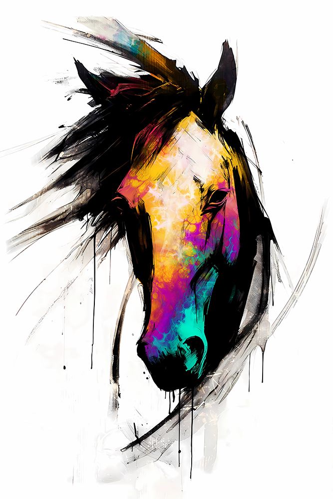 Horse Wild Tribal Illustration Art 02 art print by Rafal Kulik for $57.95 CAD