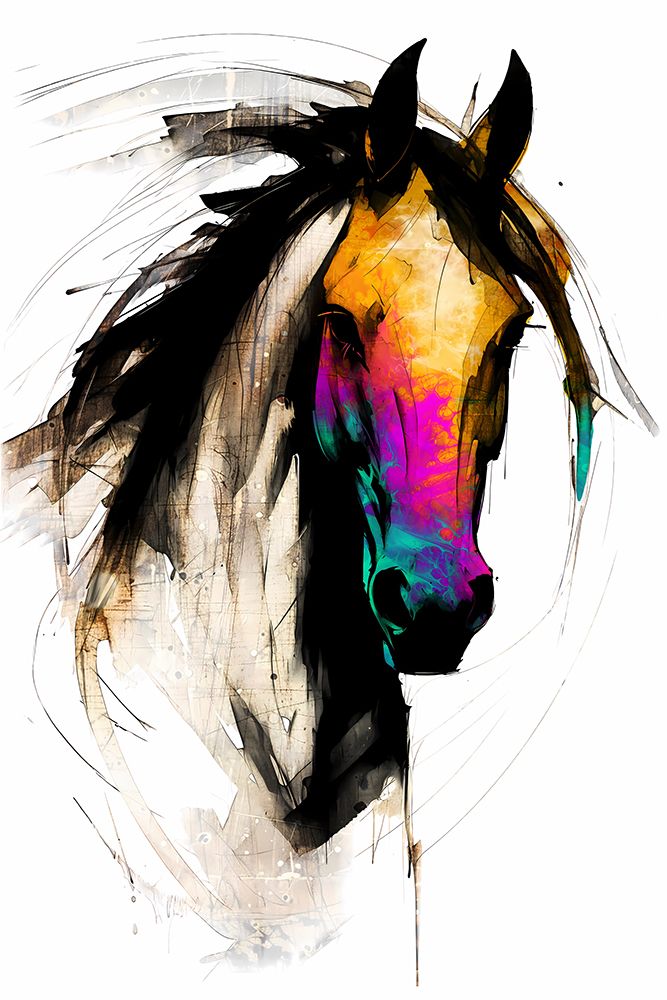 Horse Wild Tribal Illustration Art 01 art print by Rafal Kulik for $57.95 CAD