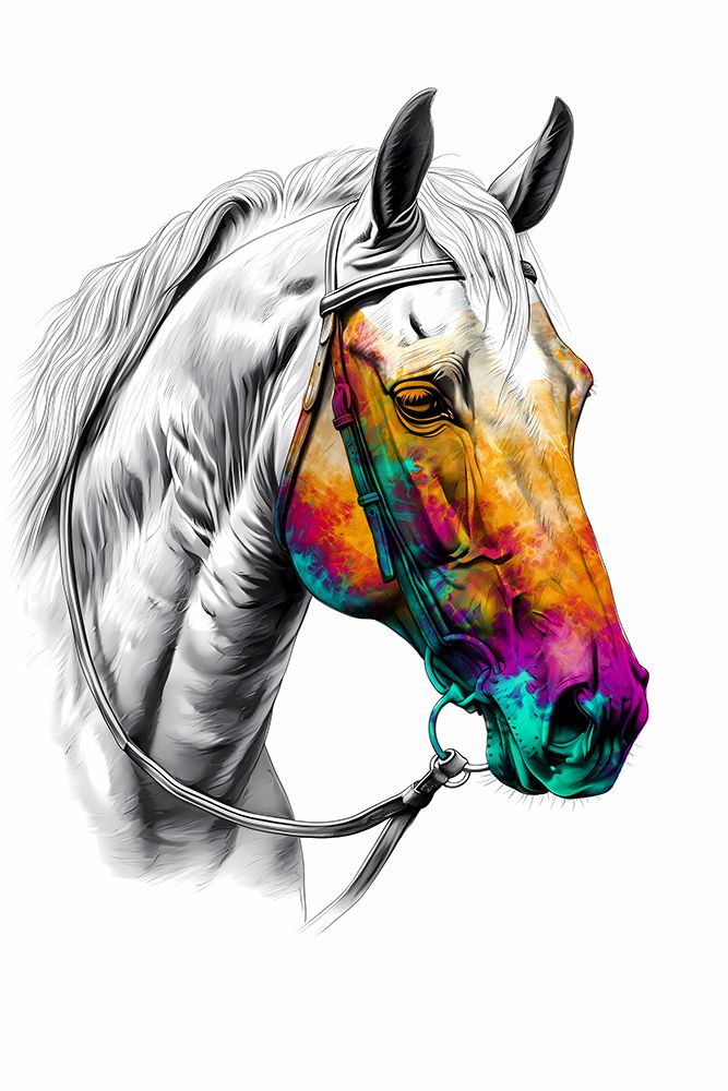 Horse Wild Tribal Illustration Art 04 art print by Rafal Kulik for $57.95 CAD