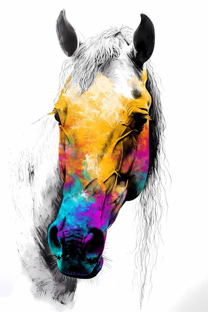 Horse Wild Tribal Illustration Art 08 art print by Rafal Kulik for $57.95 CAD