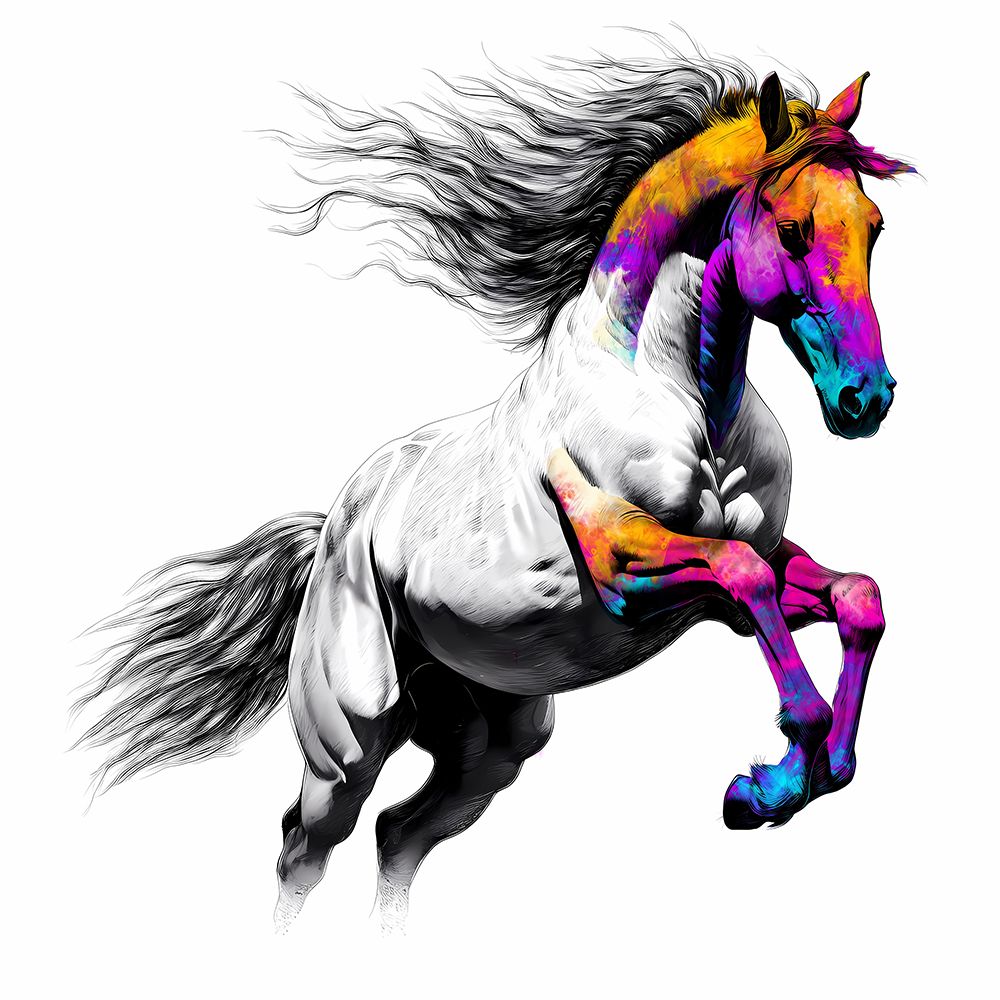 Horse Wild Tribal Illustration Art 09 art print by Rafal Kulik for $57.95 CAD