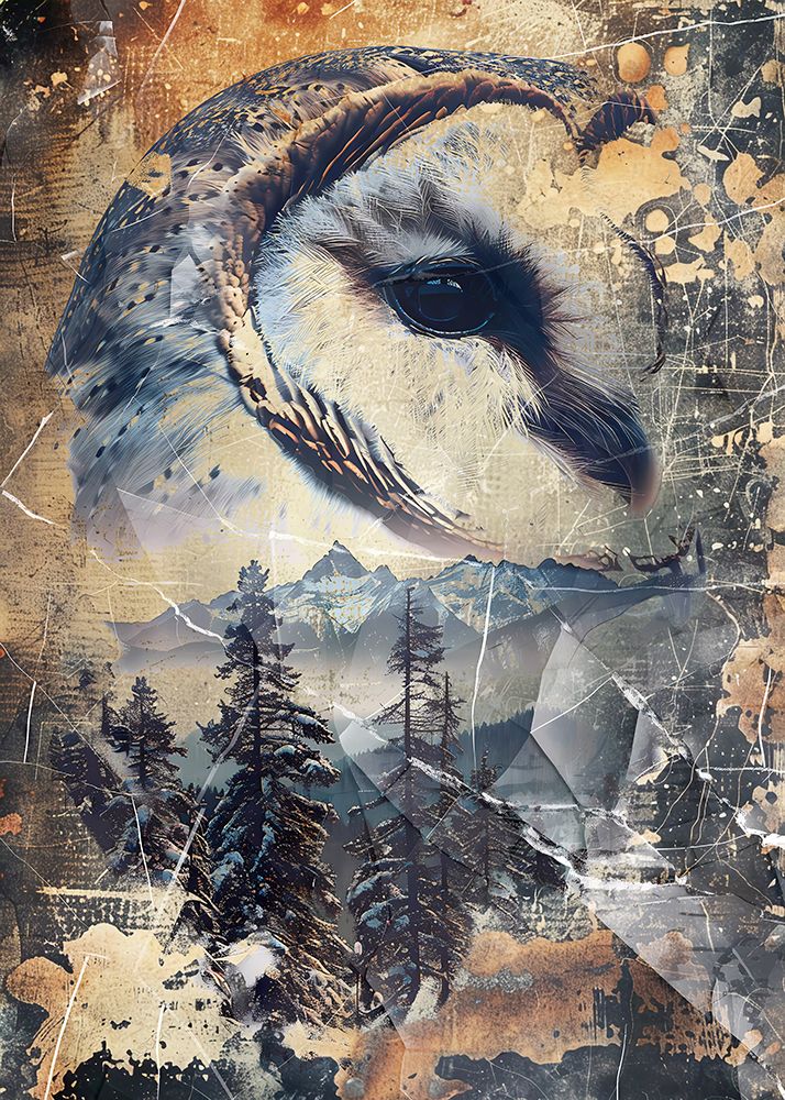Owl Wild Animal Vintage Illustration Art 01 art print by Rafal Kulik for $57.95 CAD