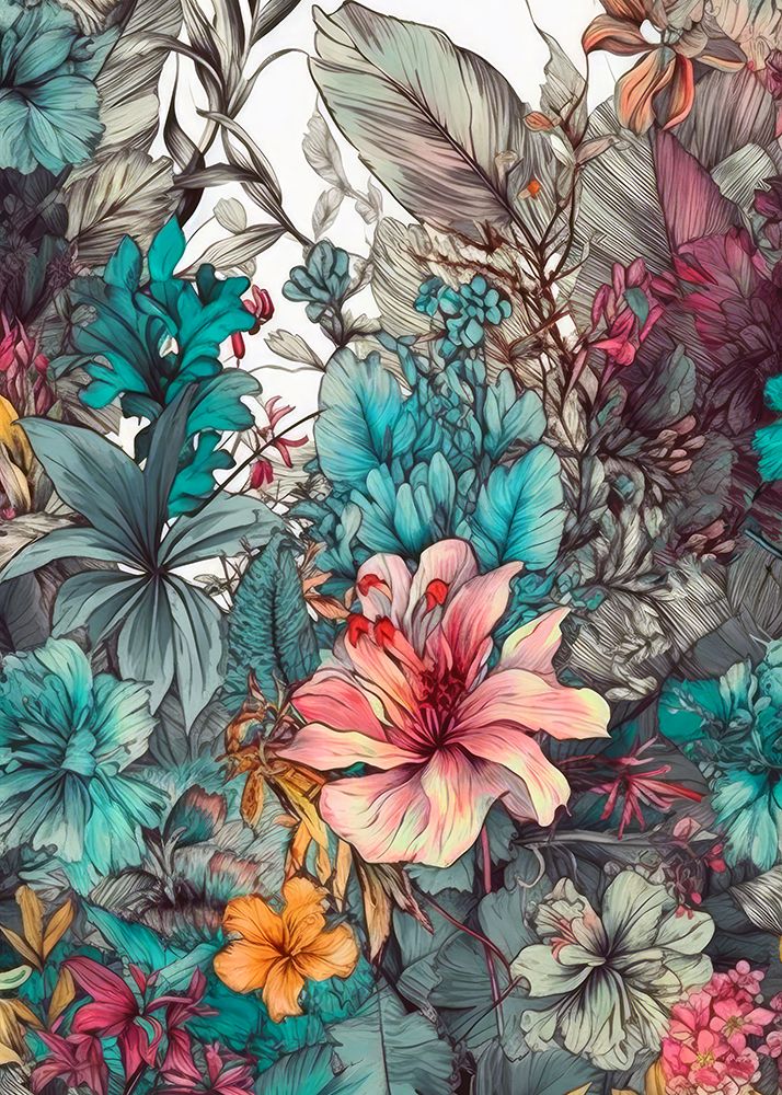 Flowers plant art art print by Justyna Jaszke for $57.95 CAD