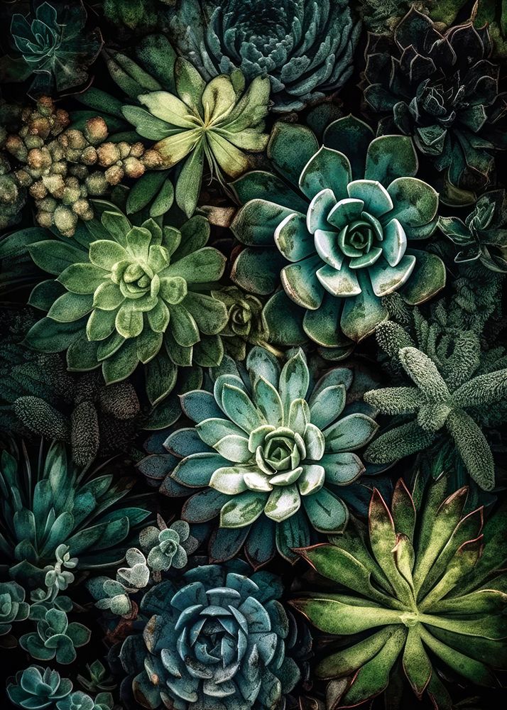 Flowers plant art succulents and cacti art print by Justyna Jaszke for $57.95 CAD