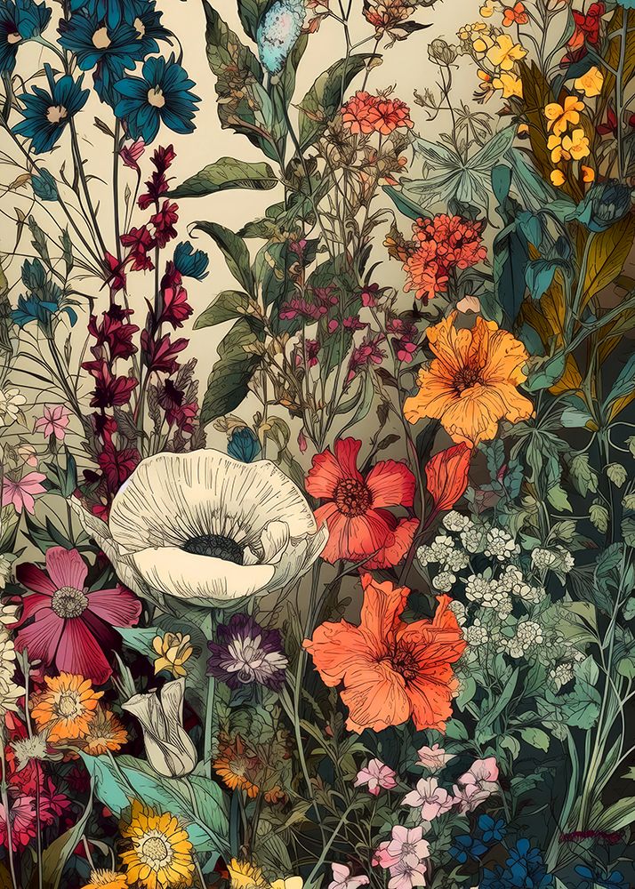 Flowers plant art art print by Justyna Jaszke for $57.95 CAD
