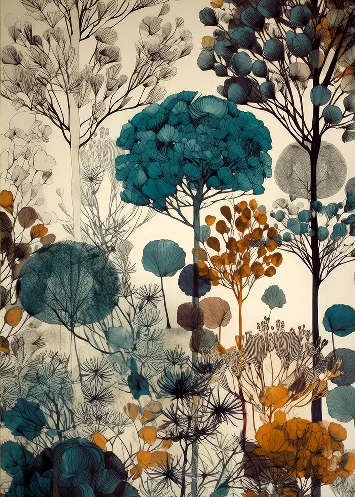 Flowers plant art forest art print by Justyna Jaszke for $57.95 CAD