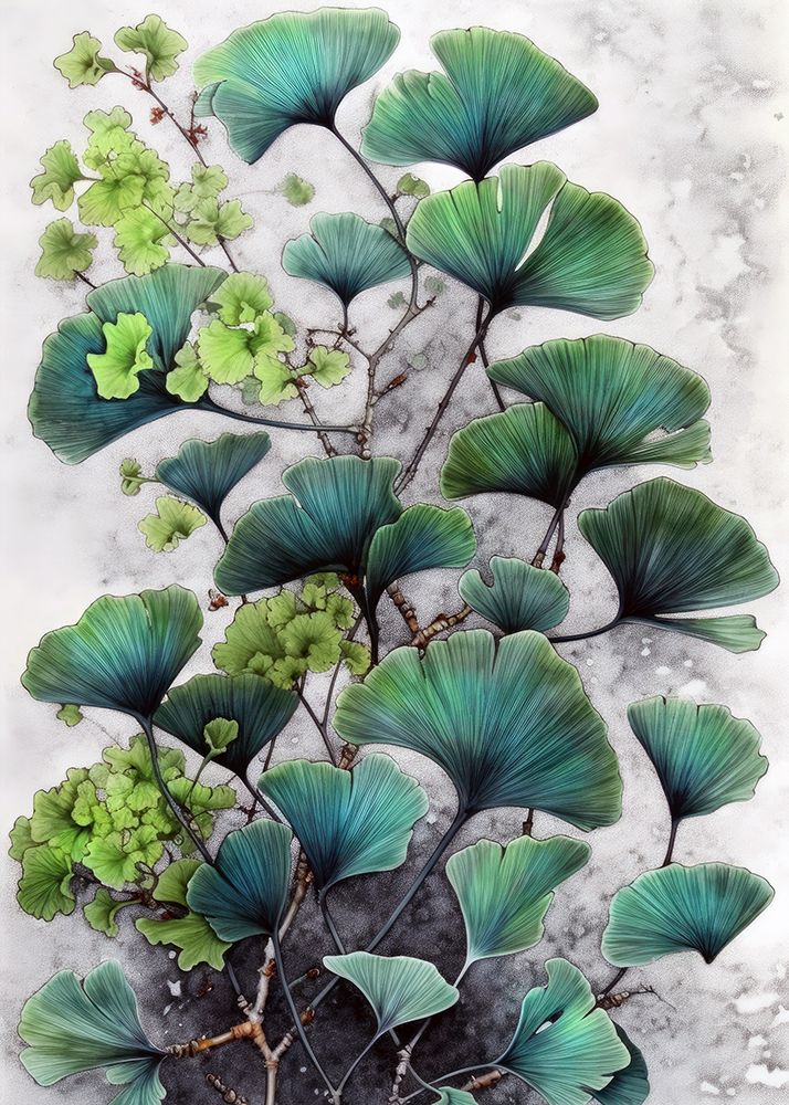 Flowers plant art ginko biloba art print by Justyna Jaszke for $57.95 CAD