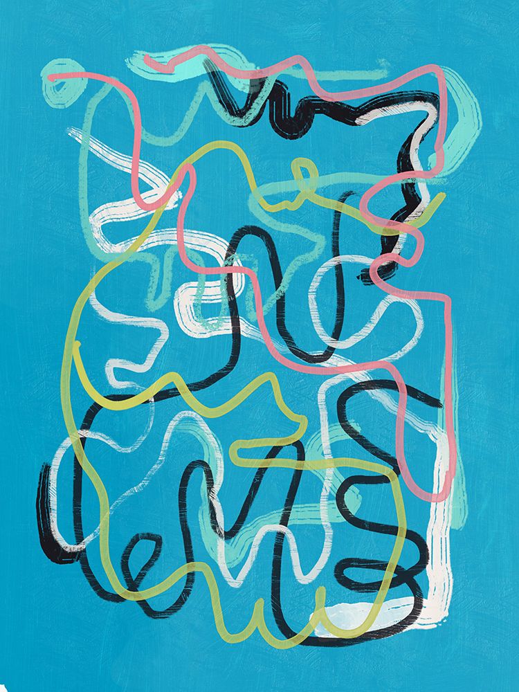 Multicolor line art abstract art print by Little Dean for $57.95 CAD