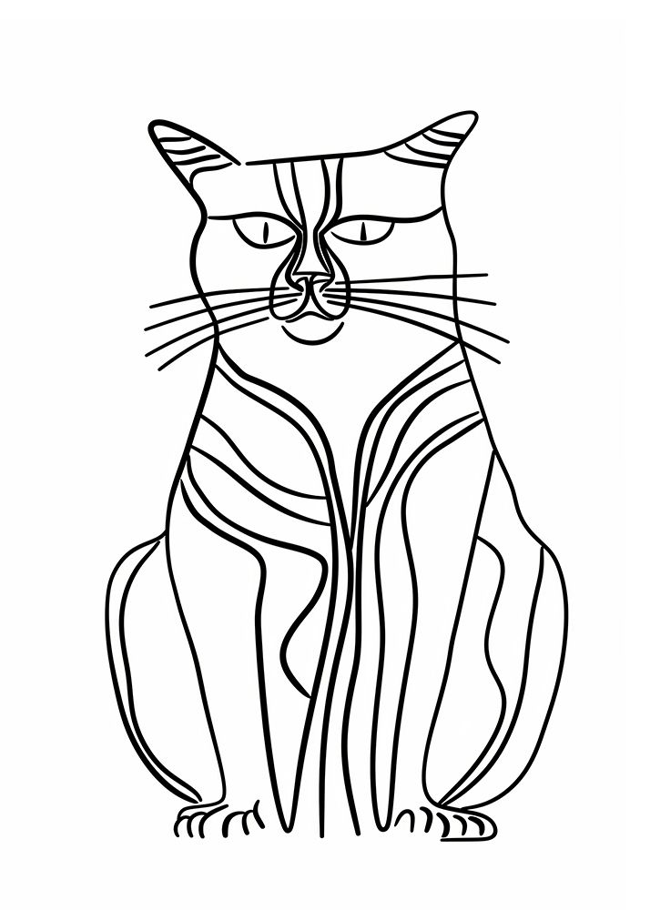Line Cat art print by Justyna Jaszke for $57.95 CAD