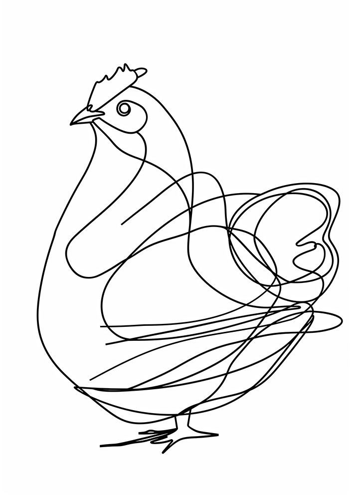 Line Chicken art print by Justyna Jaszke for $57.95 CAD