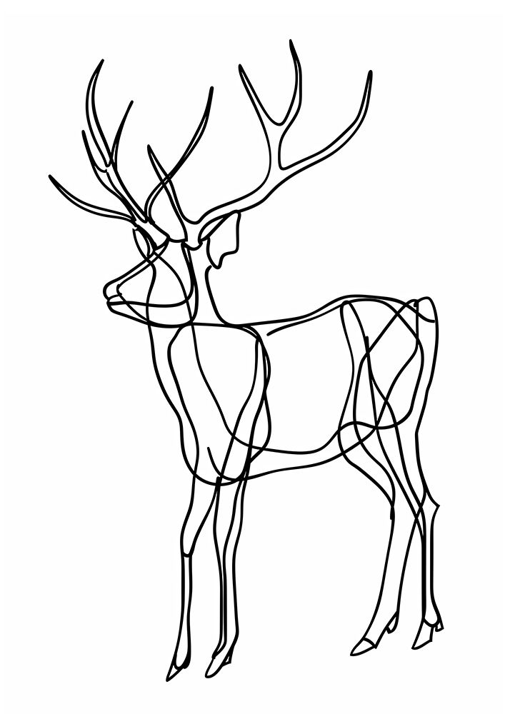 Line Deer art print by Justyna Jaszke for $57.95 CAD