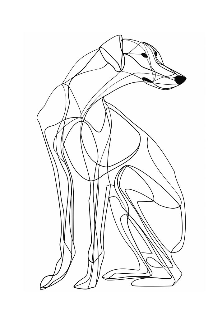 Line Dog art print by Justyna Jaszke for $57.95 CAD
