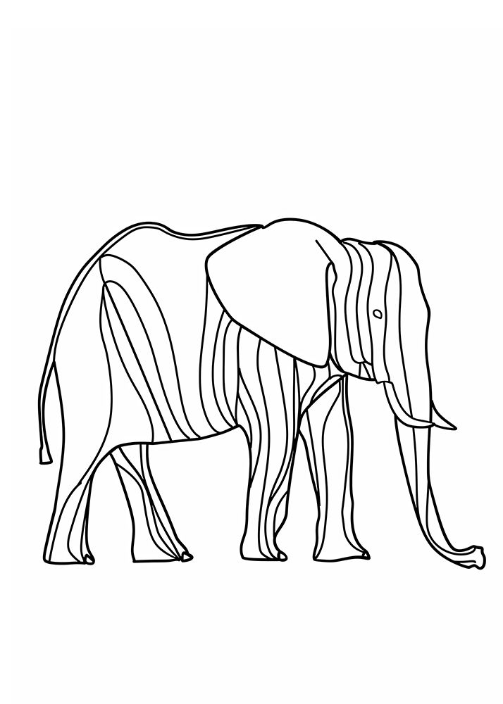 Line Elephant art print by Justyna Jaszke for $57.95 CAD