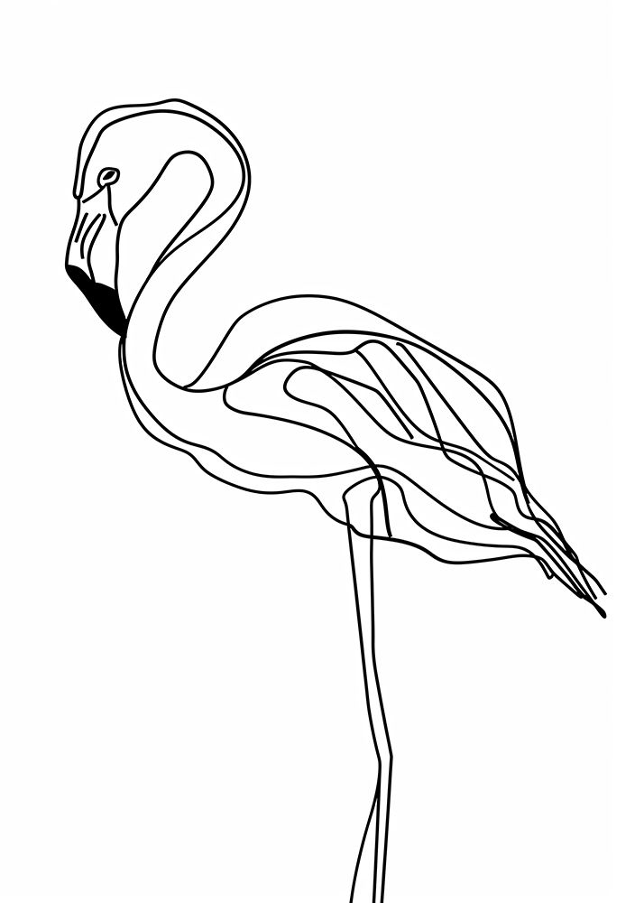 Line Flamingo art print by Justyna Jaszke for $57.95 CAD