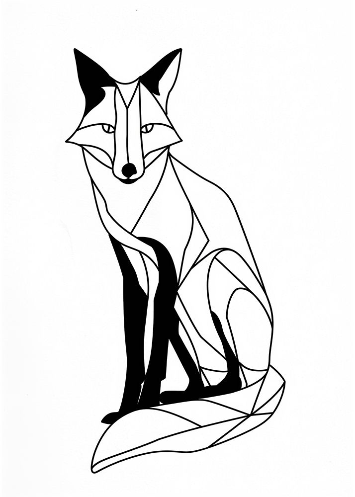 Line Fox art print by Justyna Jaszke for $57.95 CAD
