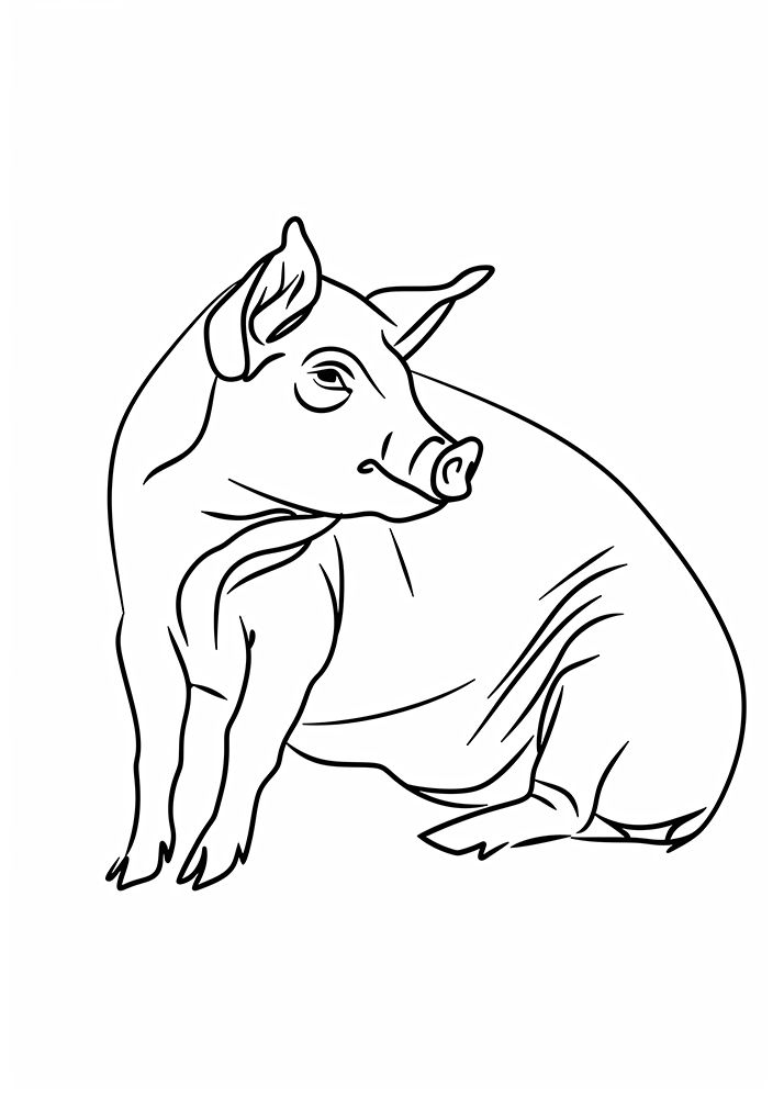Line Pig art print by Justyna Jaszke for $57.95 CAD