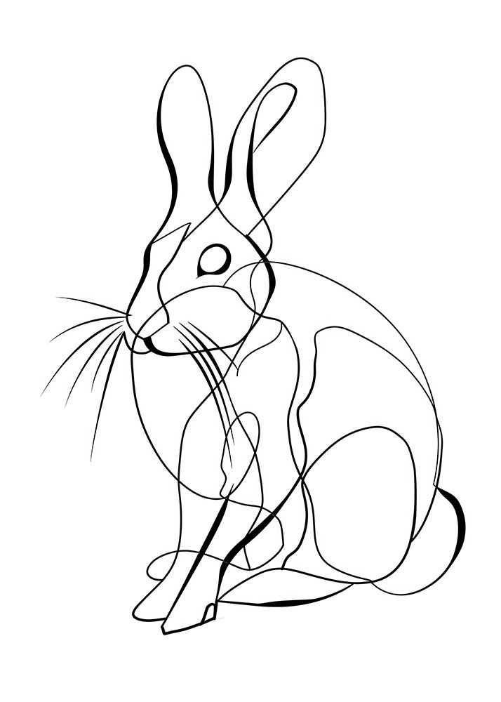 Line art Rabbit art print by Justyna Jaszke for $57.95 CAD