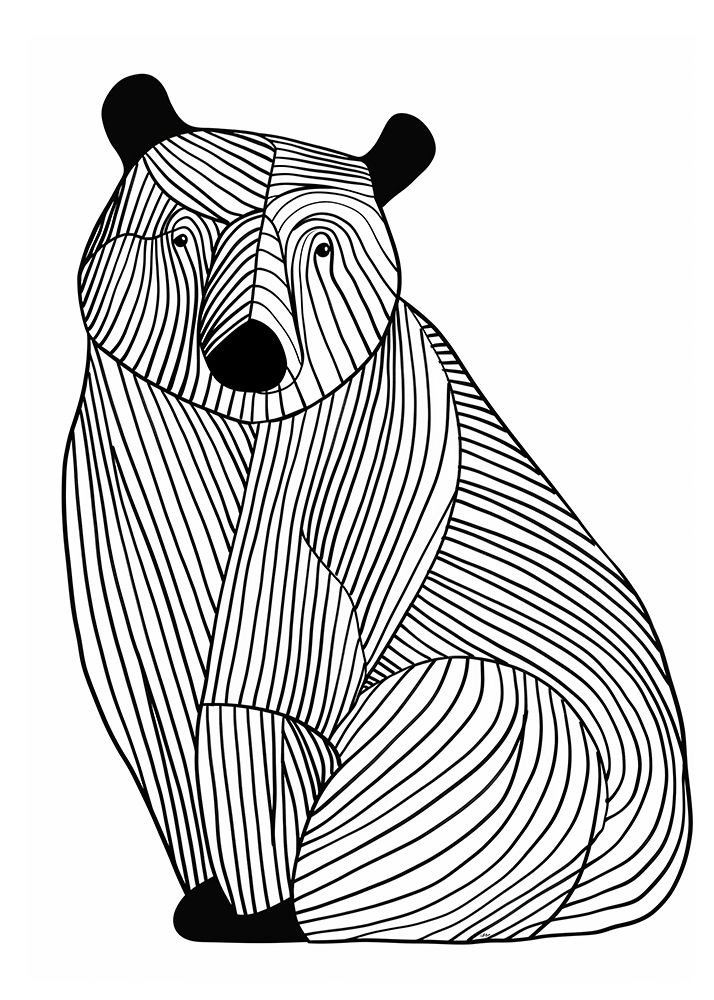 Lines art Bear art print by Justyna Jaszke for $57.95 CAD