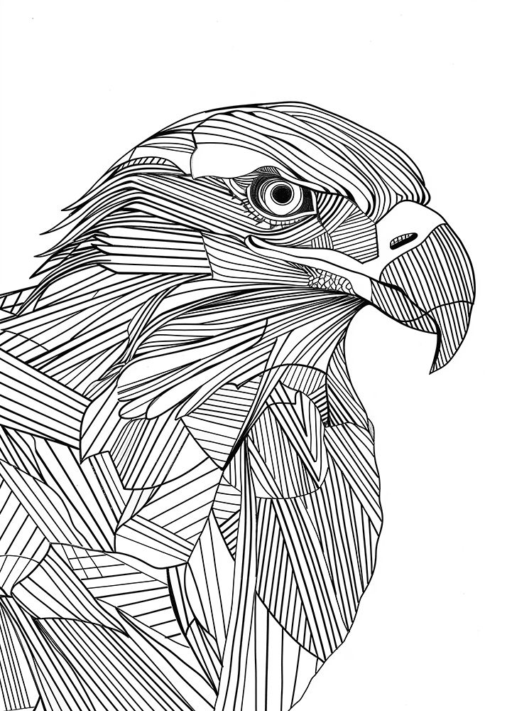 Lines art Eagle art print by Justyna Jaszke for $57.95 CAD