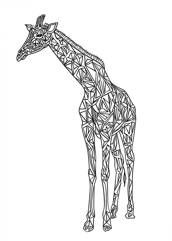 Lines art Giraffe art print by Justyna Jaszke for $57.95 CAD