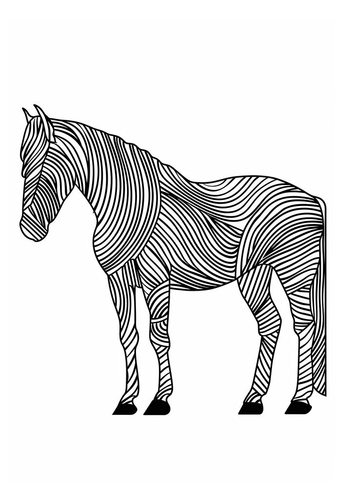 Lines art Horse art print by Justyna Jaszke for $57.95 CAD