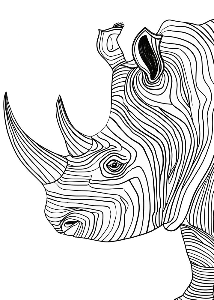 Linesart  Rhino art print by Justyna Jaszke for $57.95 CAD