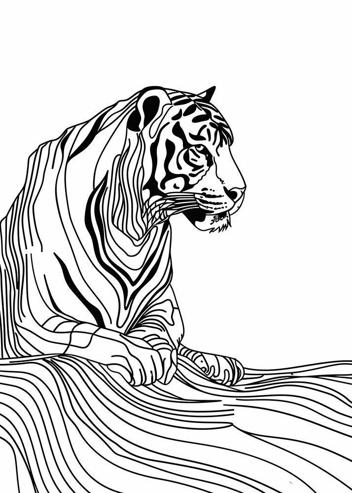 Lines art Tiger art print by Justyna Jaszke for $57.95 CAD