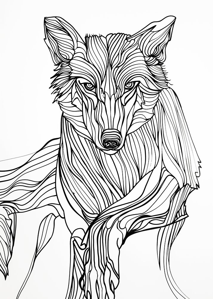 Lines art Wolf art print by Justyna Jaszke for $57.95 CAD
