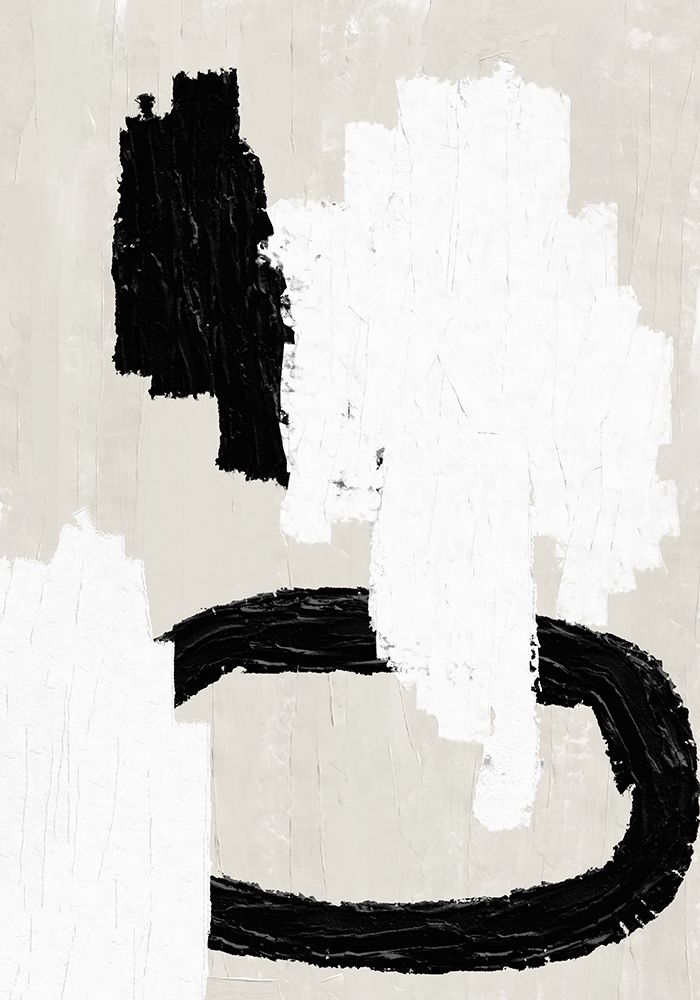 Abstract Beige and Black Painting art print by The Miuus Studio for $57.95 CAD