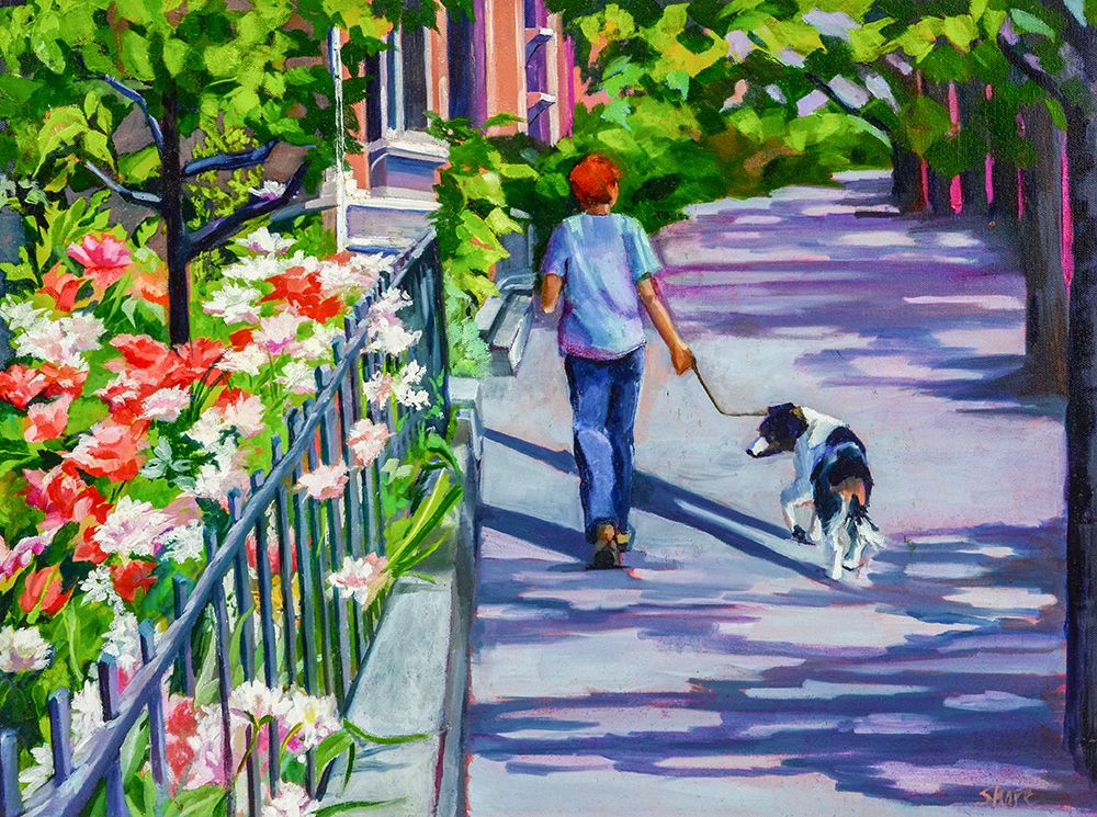 Dog Walker art print by Maxine Shore for $57.95 CAD