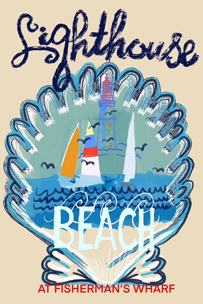 Lighthouse Beach Poster art print by cartissi for $57.95 CAD