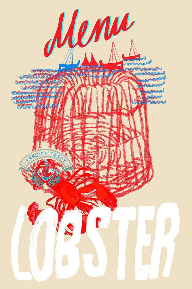 Lobster Menu Poster art print by cartissi for $57.95 CAD