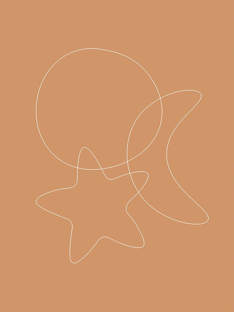 Sun Moon Stars Line art print by Natasha Playell for $57.95 CAD