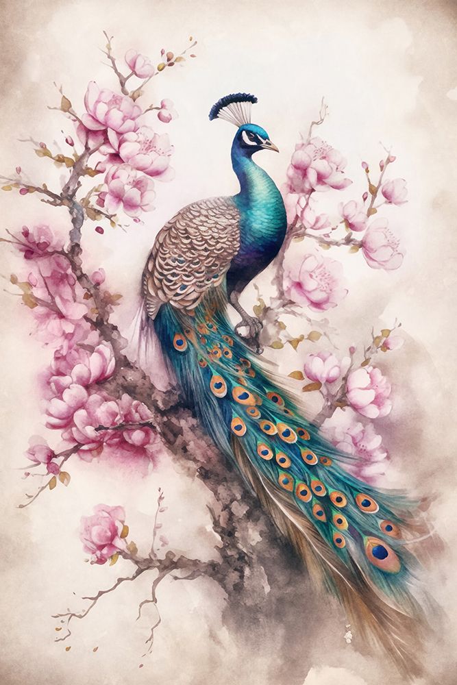 Peacock Chinoiserie art print by Andrea Haase for $57.95 CAD