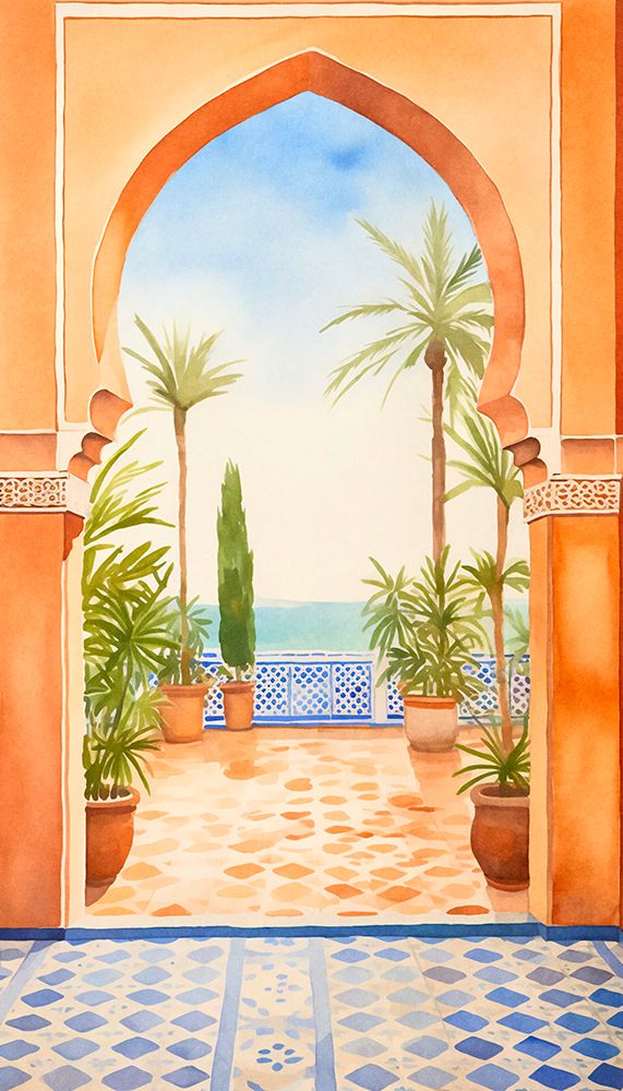 Mediterranean Patio art print by Andrea Haase for $57.95 CAD