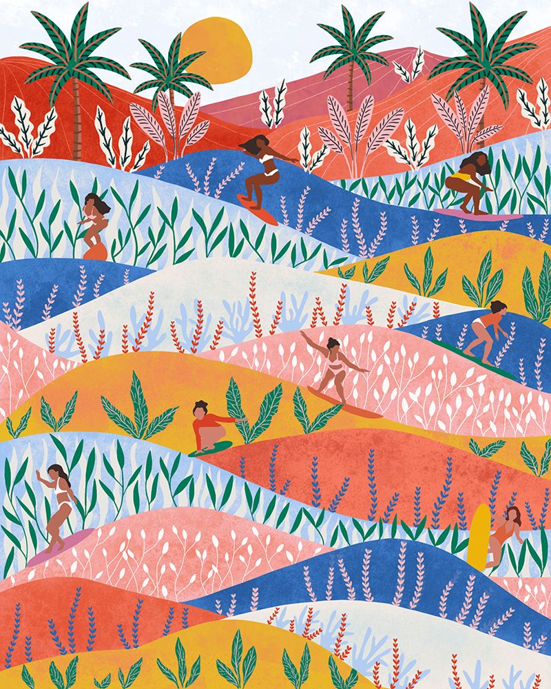 Surfers art print by Ceyda Alasar for $57.95 CAD