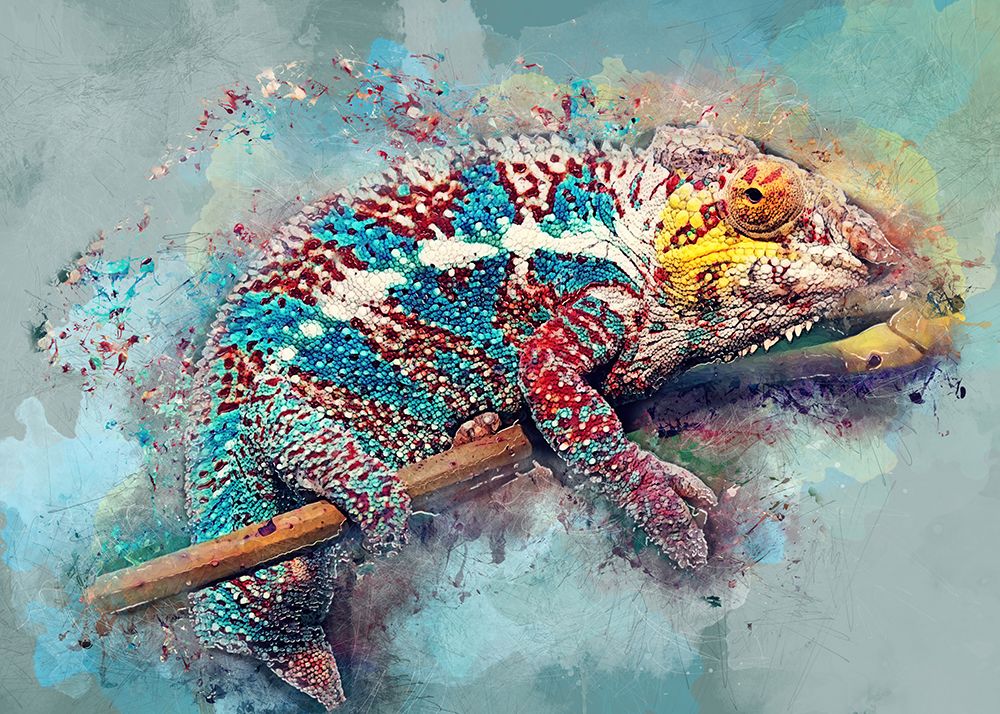 Chameleon animal art art print by Justyna Jaszke for $57.95 CAD