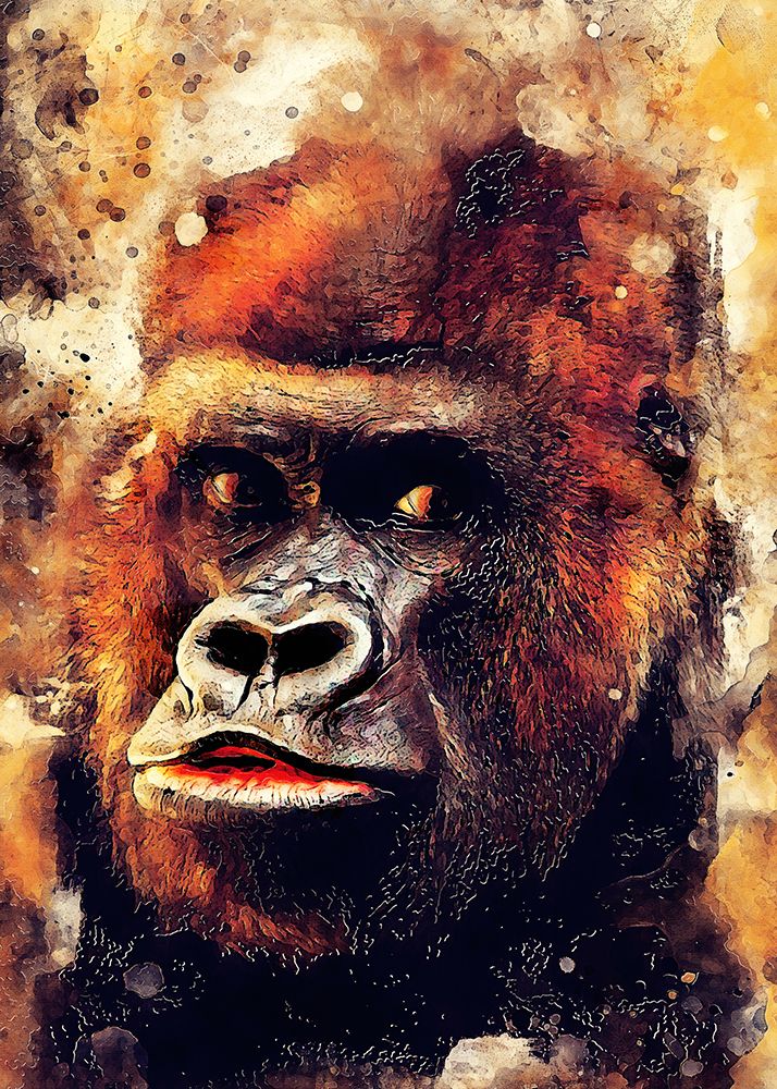 Gorilla  animal art art print by Justyna Jaszke for $57.95 CAD