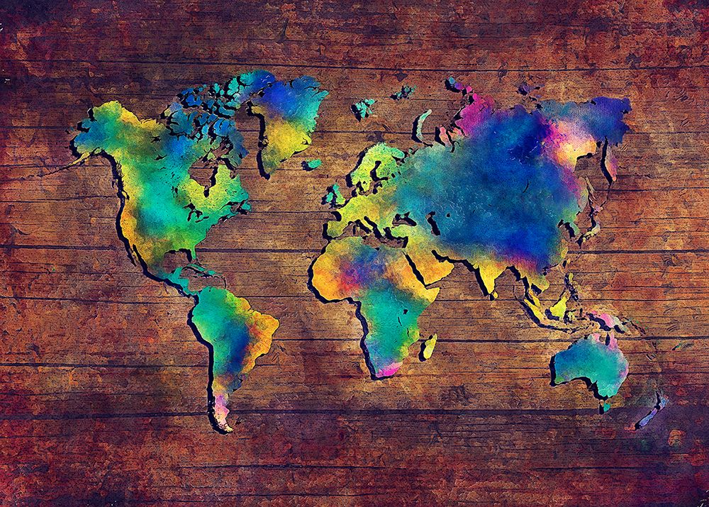 Map of the World (8) art print by Justyna Jaszke for $57.95 CAD