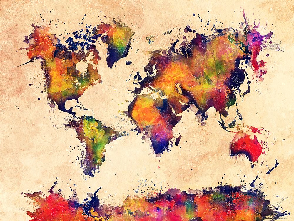 Map of the World (9) art print by Justyna Jaszke for $57.95 CAD