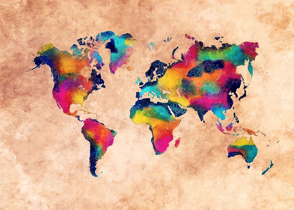 Map of the World (10) art print by Justyna Jaszke for $57.95 CAD