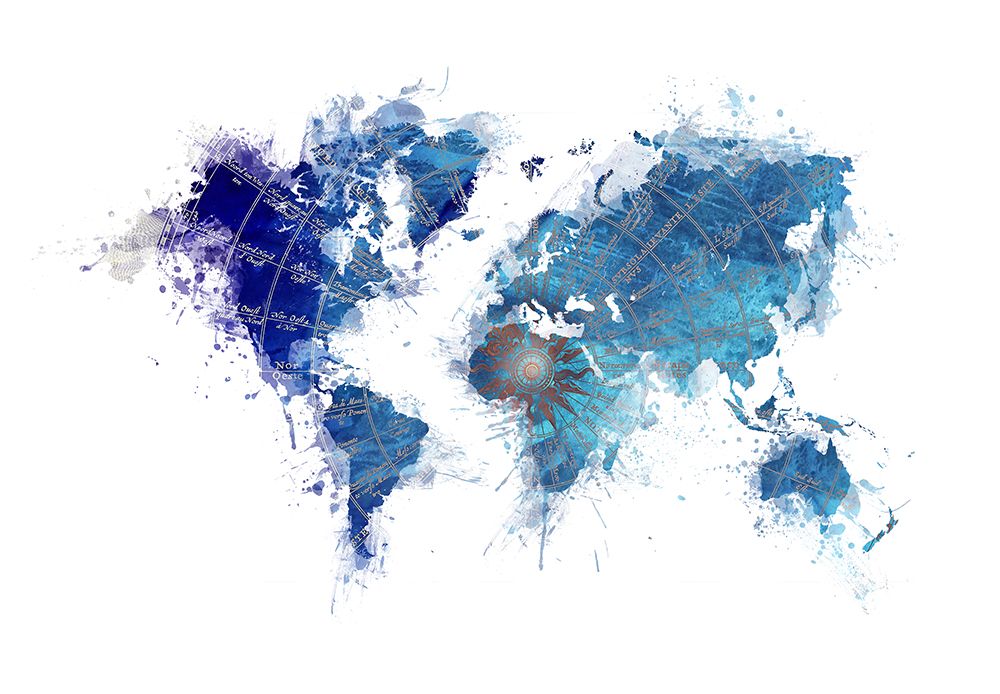 Map of the World (12) art print by Justyna Jaszke for $57.95 CAD