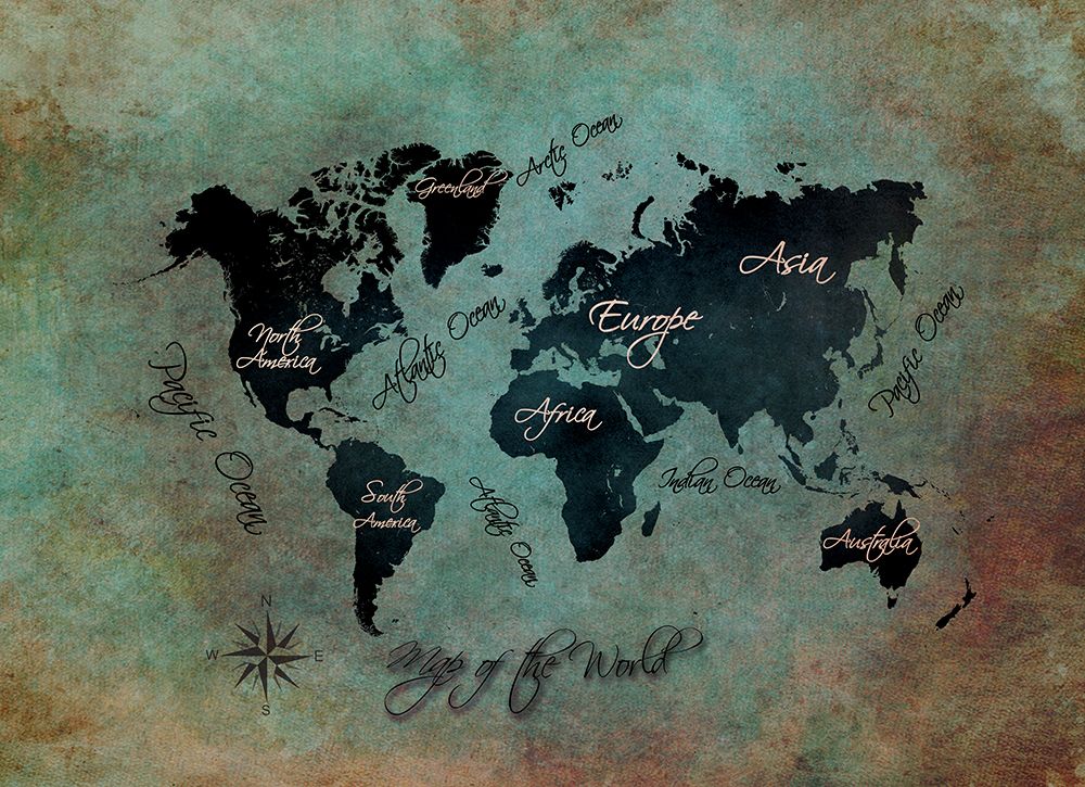 Map of the World (14) art print by Justyna Jaszke for $57.95 CAD