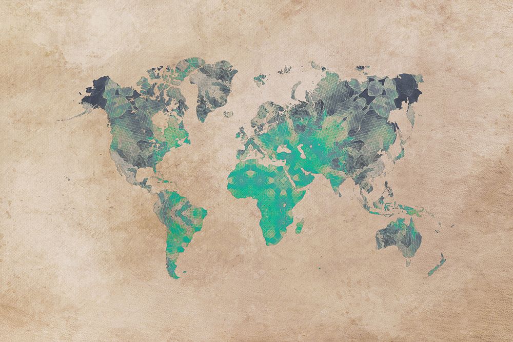 Map of the World (15) art print by Justyna Jaszke for $57.95 CAD