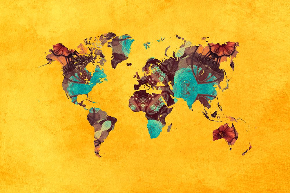 Map of the World (16) art print by Justyna Jaszke for $57.95 CAD