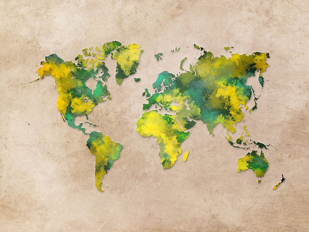 Map of the World (18) art print by Justyna Jaszke for $57.95 CAD