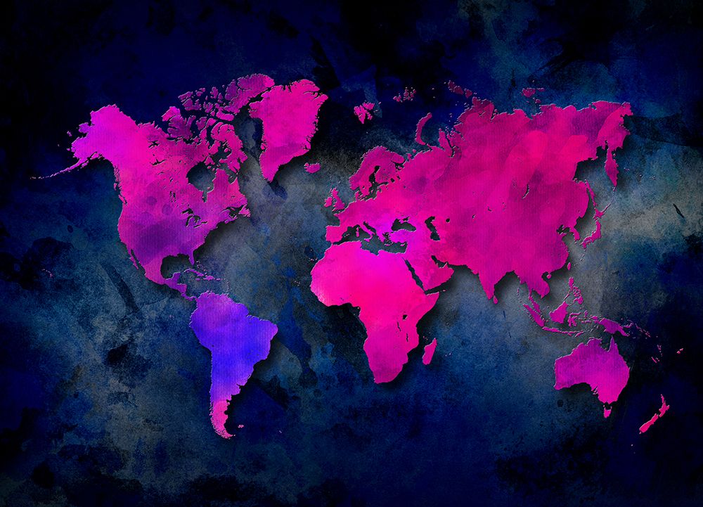Map of the World (21) art print by Justyna Jaszke for $57.95 CAD