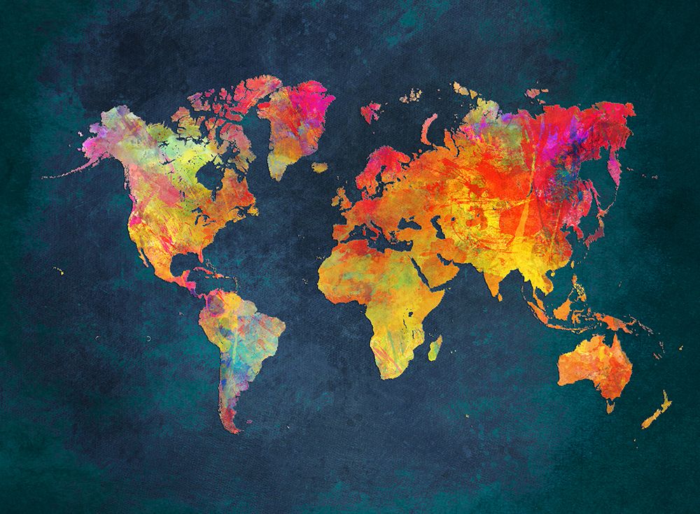 Map of the World (22) art print by Justyna Jaszke for $57.95 CAD